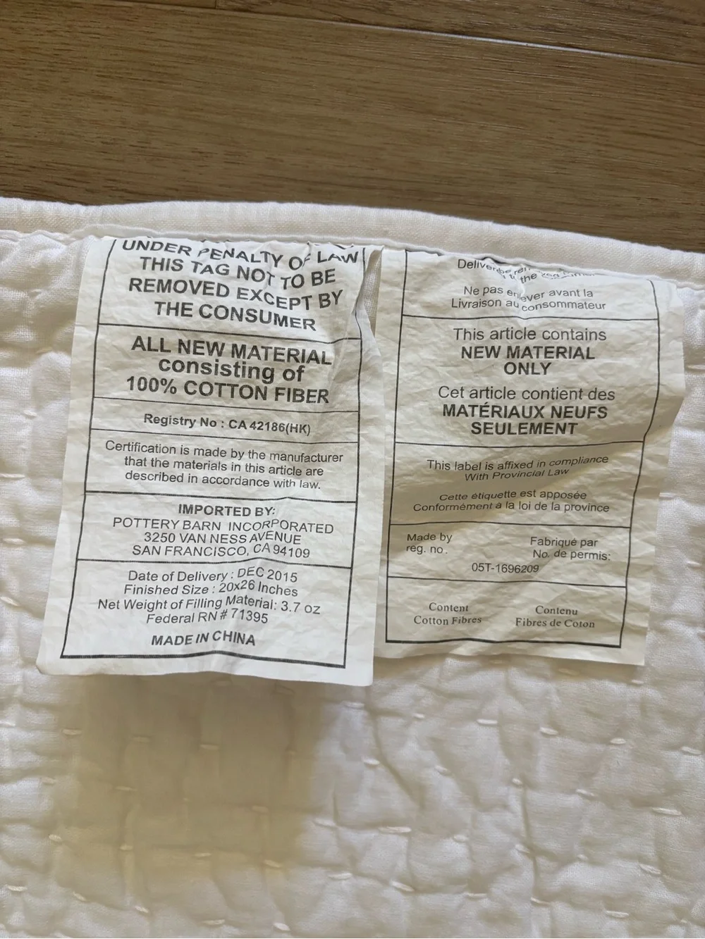 Pottery Barn quilted cotton